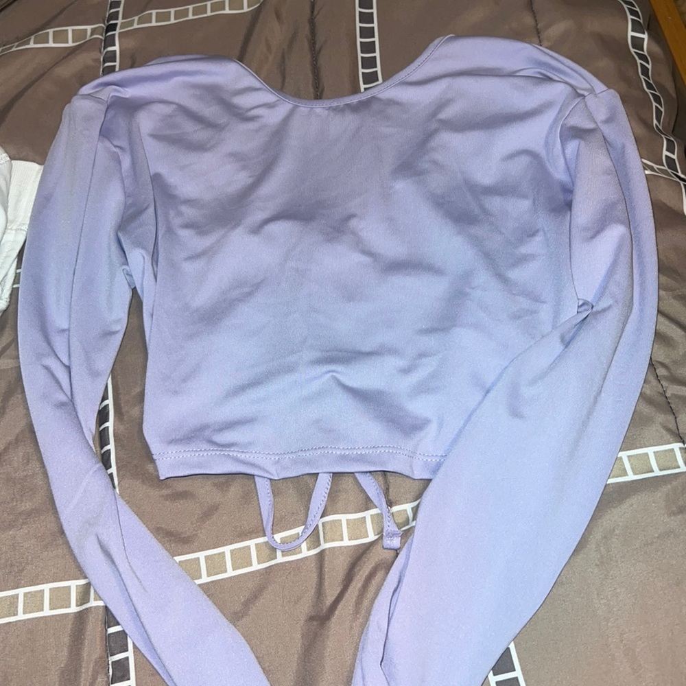 purple long sleeve crop top